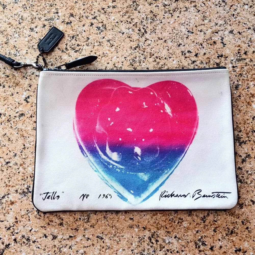 COACH X RICHARD BERNSTEIN POUCH 30 W/ JELLO HEART: JELLO HEART